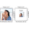image:imageAmericanflat 18x24 Poster Frame  Matted to 8x10  Slim Molding  Black  Polished plexiglass front hangs vertical or horizontal sawtooth hangers included secure turntab backingSilver