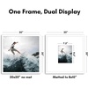 image:imageAmericanflat 18x24 Poster Frame  Matted to 8x10  Slim Molding  Black  Polished plexiglass front hangs vertical or horizontal sawtooth hangers included secure turntab backingWhite