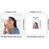 image:imageAmericanflat 18x24 Poster Frame  Matted to 8x10  Slim Molding  Black  Polished plexiglass front hangs vertical or horizontal sawtooth hangers included secure turntab backingWhite