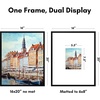 image:imageAmericanflat 18x24 Poster Frame  Matted to 8x10  Slim Molding  Black  Polished plexiglass front hangs vertical or horizontal sawtooth hangers included secure turntab backingBlack