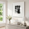 image:imageAmericanflat 18x24 Poster Frame  Matted to 8x10  Slim Molding  Black  Polished plexiglass front hangs vertical or horizontal sawtooth hangers included secure turntab backingWhite