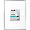 image:imageAmericanflat 18x24 Poster Frame  Matted to 8x10  Slim Molding  Black  Polished plexiglass front hangs vertical or horizontal sawtooth hangers included secure turntab backingSilver
