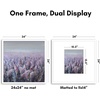 image:imageAmericanflat 18x24 Poster Frame  Matted to 8x10  Slim Molding  Black  Polished plexiglass front hangs vertical or horizontal sawtooth hangers included secure turntab backingWhite