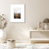 image:imageAmericanflat 18x24 Poster Frame  Matted to 8x10  Slim Molding  Black  Polished plexiglass front hangs vertical or horizontal sawtooth hangers included secure turntab backingWhite