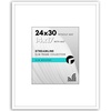 image:imageAmericanflat 18x24 Poster Frame  Matted to 8x10  Slim Molding  Black  Polished plexiglass front hangs vertical or horizontal sawtooth hangers included secure turntab backingWhite