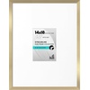 image:imageAmericanflat 18x24 Poster Frame  Matted to 8x10  Slim Molding  Black  Polished plexiglass front hangs vertical or horizontal sawtooth hangers included secure turntab backingGold
