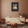 image:imageAmericanflat 18x24 Poster Frame  Matted to 8x10  Slim Molding  Black  Polished plexiglass front hangs vertical or horizontal sawtooth hangers included secure turntab backingBlack
