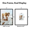 image:imageAmericanflat 18x24 Poster Frame  Matted to 8x10  Slim Molding  Black  Polished plexiglass front hangs vertical or horizontal sawtooth hangers included secure turntab backingBlack