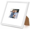 image:imageAmericanflat 18x24 Poster Frame  Matted to 8x10  Slim Molding  Black  Polished plexiglass front hangs vertical or horizontal sawtooth hangers included secure turntab backingWhite