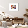 image:imageAmericanflat 18x24 Poster Frame  Matted to 8x10  Slim Molding  Black  Polished plexiglass front hangs vertical or horizontal sawtooth hangers included secure turntab backingWhite