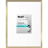 image:imageAmericanflat 18x24 Poster Frame  Matted to 8x10  Slim Molding  Black  Polished plexiglass front hangs vertical or horizontal sawtooth hangers included secure turntab backingGold