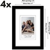 image:imageAmericanflat 4x6 Picture Frame  Set of 2  Use as 2x3 Frame with Mat for InstantPrint Photos  Black Mini Picture Frames for Tabletop and Wall Display with ShatterResistant GlassBlack