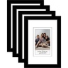 image:imageAmericanflat 4x6 Picture Frame  Set of 2  Use as 2x3 Frame with Mat for InstantPrint Photos  Black Mini Picture Frames for Tabletop and Wall Display with ShatterResistant GlassBlack