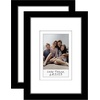 image:imageAmericanflat 4x6 Picture Frame  Set of 2  Use as 2x3 Frame with Mat for InstantPrint Photos  Black Mini Picture Frames for Tabletop and Wall Display with ShatterResistant GlassBlack
