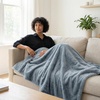 image:imageAmericanflat 50x60 Double Sided Faux Fur Throw Blanket  Soft and Breathable Throw Blanket for Couch Bed Chair  Gray Faux Fur Blankets Perfect for Home Bedroom or Outdoor UseGray