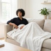 image:imageAmericanflat 50x60 Double Sided Faux Fur Throw Blanket  Soft and Breathable Throw Blanket for Couch Bed Chair  Gray Faux Fur Blankets Perfect for Home Bedroom or Outdoor UseWhite