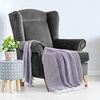 image:imageAmericanflat 50x60 Double Sided Faux Fur Throw Blanket  Soft and Breathable Throw Blanket for Couch Bed Chair  Gray Faux Fur Blankets Perfect for Home Bedroom or Outdoor UseZaina Eggplant and White Herringbone