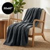 image:imageAmericanflat 50x60 Double Sided Faux Fur Throw Blanket  Soft and Breathable Throw Blanket for Couch Bed Chair  Gray Faux Fur Blankets Perfect for Home Bedroom or Outdoor UseDark Gray