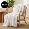 image:imageAmericanflat 50x60 Double Sided Faux Fur Throw Blanket  Soft and Breathable Throw Blanket for Couch Bed Chair  Gray Faux Fur Blankets Perfect for Home Bedroom or Outdoor UseWhite