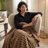 image:imageAmericanflat 50x60 Faux Fur Throw Blanket  Soft and Breathable Throw Blanket for Couch Bed Chair  Green Faux Fur Blankets Perfect for Home Bedroom or Outdoor UseBrown