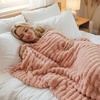 image:imageAmericanflat 50x60 Faux Fur Throw Blanket  Soft and Breathable Throw Blanket for Couch Bed Chair  Green Faux Fur Blankets Perfect for Home Bedroom or Outdoor UsePink