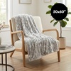 image:imageAmericanflat 50x60 Rouched Faux Fur Throw Blanket  Soft and Breathable Throw Blanket for Couch Bed Chair  White Faux Fur Blankets Perfect for Home Bedroom or Outdoor UseGray  White   Beige
