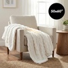 image:imageAmericanflat 50x60 Rouched Faux Fur Throw Blanket  Soft and Breathable Throw Blanket for Couch Bed Chair  White Faux Fur Blankets Perfect for Home Bedroom or Outdoor UseWhite