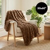 image:imageAmericanflat 50x60 Rouched Faux Fur Throw Blanket  Soft and Breathable Throw Blanket for Couch Bed Chair  White Faux Fur Blankets Perfect for Home Bedroom or Outdoor UseBrown