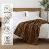 image:imageAmericanflat 50x60 Rouched Faux Fur Throw Blanket  Soft and Breathable Throw Blanket for Couch Bed Chair  White Faux Fur Blankets Perfect for Home Bedroom or Outdoor UseBrown