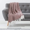image:imageAmericanflat 50x60 Rouched Faux Fur Throw Blanket  Soft and Breathable Throw Blanket for Couch Bed Chair  White Faux Fur Blankets Perfect for Home Bedroom or Outdoor UseOmala Maroon and White Mini Diamond