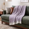 Zaina Eggplant and White Herringbone
