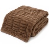 image:imageAmericanflat 50x60 Rouched Faux Fur Throw Blanket  Soft and Breathable Throw Blanket for Couch Bed Chair  White Faux Fur Blankets Perfect for Home Bedroom or Outdoor UseBrown