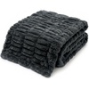 image:imageAmericanflat 50x60 Rouched Faux Fur Throw Blanket  Soft and Breathable Throw Blanket for Couch Bed Chair  White Faux Fur Blankets Perfect for Home Bedroom or Outdoor UseGray
