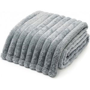 image:imageAmericanflat 50x60 Faux Fur Throw Blanket  Soft and Breathable Throw Blanket for Couch Bed Chair  Green Faux Fur Blankets Perfect for Home Bedroom or Outdoor UseGray