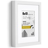 image:imageAmericanflat 10x10 Deep Picture Frame  Matted to 8x8  Black  Shatterresistant glass wall or tabletop display with included easel sawtooth hangers includedWhite