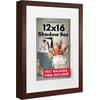 image:imageAmericanflat 11x14 Shadow Box Frame  Matted to 9x12  Driftwood  Shatterresistant glass 15 inch interior depth hangs vertical or horizontal displays keepsakes medals and memorabiliaMahogany