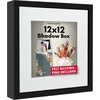 image:imageAmericanflat 11x14 Shadow Box Frame  Matted to 9x12  Driftwood  Shatterresistant glass 15 inch interior depth hangs vertical or horizontal displays keepsakes medals and memorabiliaBlack