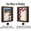 image:imageAmericanflat 11x14 Shadow Box Frame  Matted to 9x12  Driftwood  Shatterresistant glass 15 inch interior depth hangs vertical or horizontal displays keepsakes medals and memorabiliaWalnut