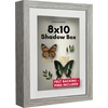 image:imageAmericanflat 11x14 Shadow Box Frame  Matted to 9x12  Driftwood  Shatterresistant glass 15 inch interior depth hangs vertical or horizontal displays keepsakes medals and memorabiliaDriftwood