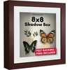 image:imageAmericanflat 11x14 Shadow Box Frame  Matted to 9x12  Driftwood  Shatterresistant glass 15 inch interior depth hangs vertical or horizontal displays keepsakes medals and memorabiliaMahogany