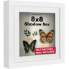 image:imageAmericanflat 11x14 Shadow Box Frame  Matted to 9x12  Driftwood  Shatterresistant glass 15 inch interior depth hangs vertical or horizontal displays keepsakes medals and memorabiliaWhite