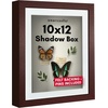 image:imageAmericanflat 11x14 Shadow Box Frame  Matted to 9x12  Driftwood  Shatterresistant glass 15 inch interior depth hangs vertical or horizontal displays keepsakes medals and memorabiliaMahogany