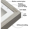 image:imageAmericanflat 11x14 Shadow Box Frame  Matted to 9x12  Driftwood  Shatterresistant glass 15 inch interior depth hangs vertical or horizontal displays keepsakes medals and memorabiliaDriftwood