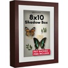 image:imageAmericanflat 11x14 Shadow Box Frame  Matted to 9x12  Driftwood  Shatterresistant glass 15 inch interior depth hangs vertical or horizontal displays keepsakes medals and memorabiliaMahogany