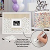 image:imageAmericanflat 12x16 Shadow Box Frame  Matted to 3x4  White  Baby shower guest book with heart tokens shatterresistant glass deep display case sawtooth hangers includedWhite