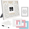 image:imageAmericanflat 12x16 Shadow Box Frame  Matted to 3x4  White  Baby shower guest book with heart tokens shatterresistant glass deep display case sawtooth hangers includedWhite