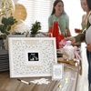 image:imageAmericanflat 12x16 Shadow Box Frame  Matted to 3x4  White  Baby shower guest book with heart tokens shatterresistant glass deep display case sawtooth hangers includedWhite