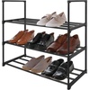 image:imageAmericanflat Shoe Organizer  3 Tier Shoe Rack Storage Shelf with Sturdy Steel Frame  Ideal for Closets Entryways or Garages  SpaceSaving Design and Easy to Assemble  BlackBlack