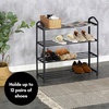 image:imageAmericanflat Shoe Organizer  3 Tier Shoe Rack Storage Shelf with Sturdy Steel Frame  Ideal for Closets Entryways or Garages  SpaceSaving Design and Easy to Assemble  BlackBlack