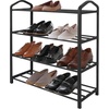image:imageAmericanflat Shoe Organizer  3 Tier Shoe Rack Storage Shelf with Sturdy Steel Frame  Ideal for Closets Entryways or Garages  SpaceSaving Design and Easy to Assemble  BlackBlack